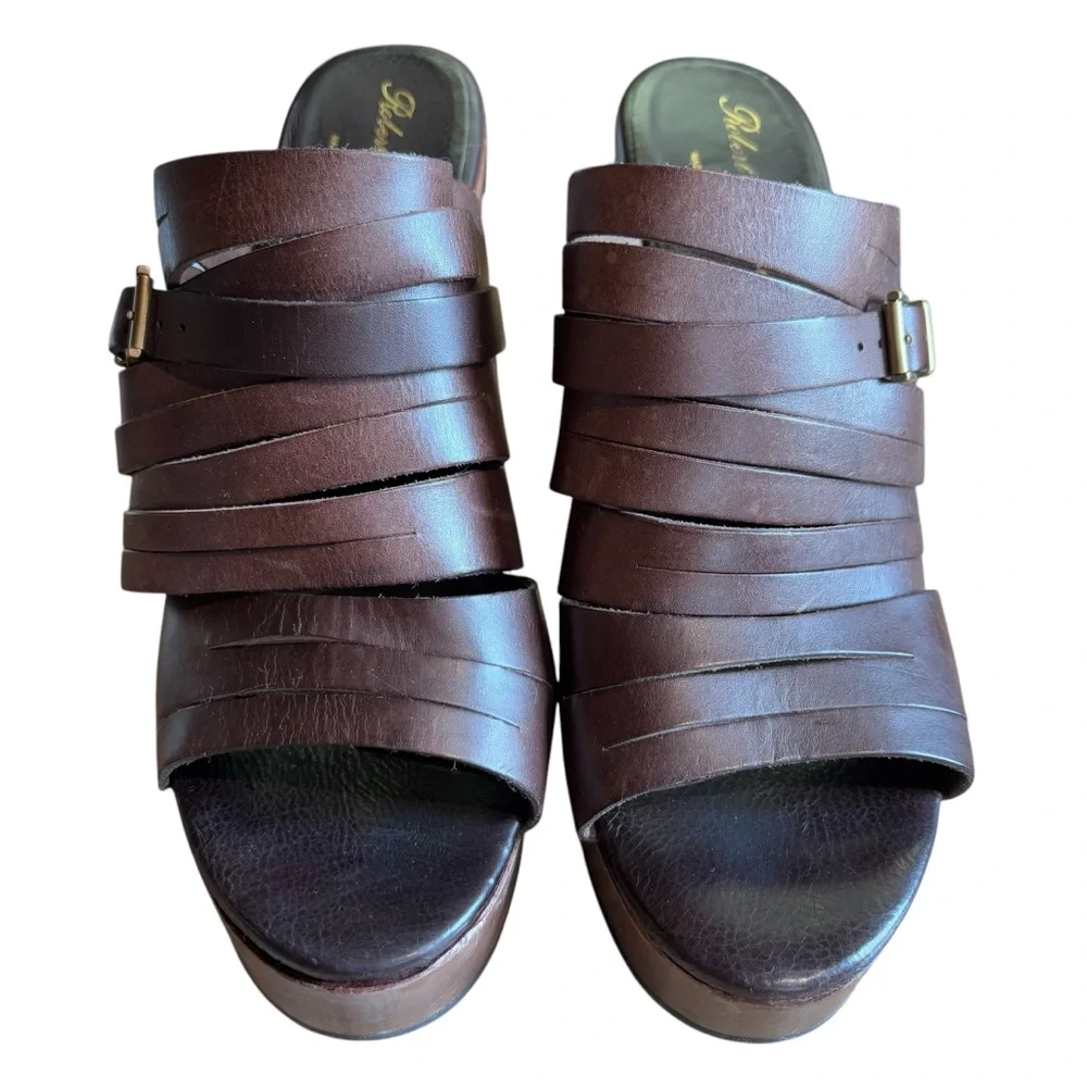 Robert Clergerie Barneys New York Dixo Platform Wedge Sandal Brown Leather 10